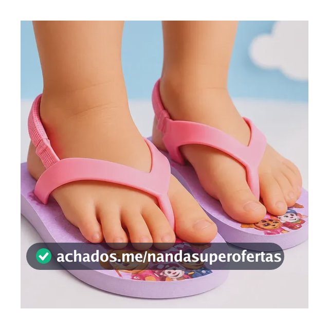 Chinelo Infantil Menina Elastico Confortável Leve Macio