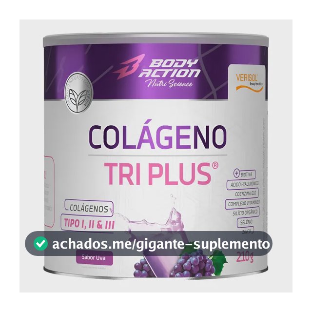 Colágeno Verisol Tri Plus Tipo 1 Tipo 2 E 3  210g Bodyaction
