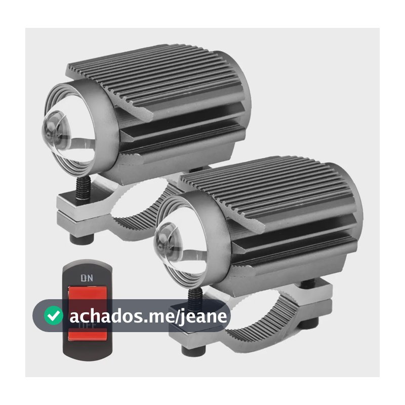 Par Farol Milha Moto Led Auxiliar Neblina Lampada Farol 180w Cinza-escuro