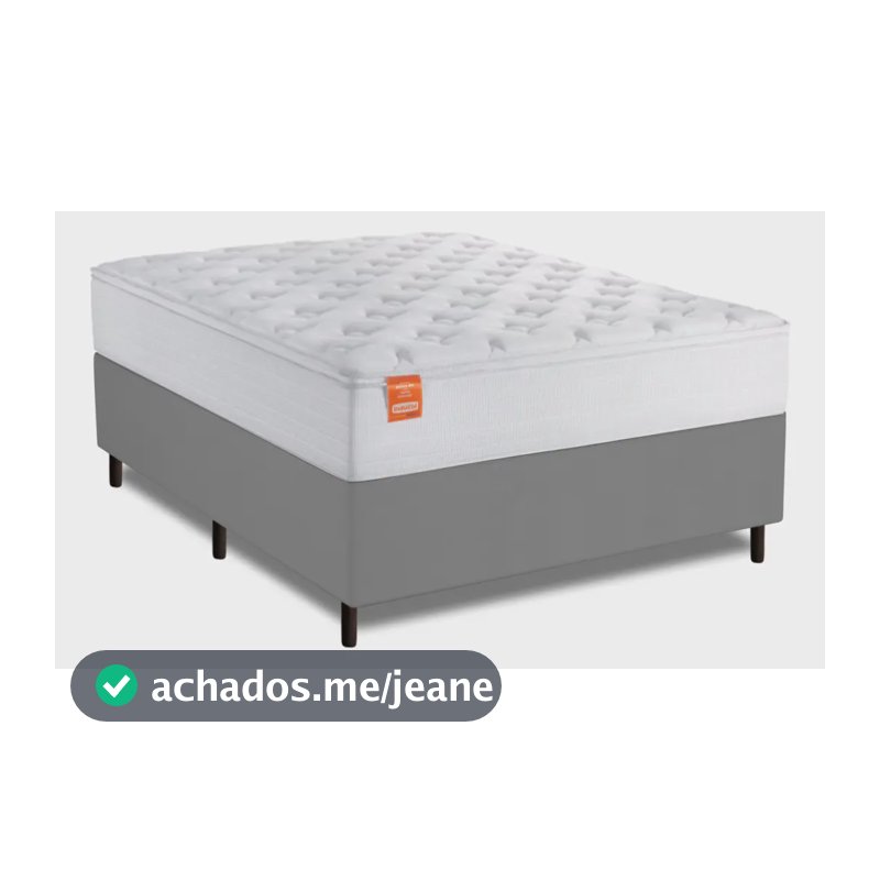 Cama Box Casal Molas Ensacadas Real Branco / Cinza Inducol