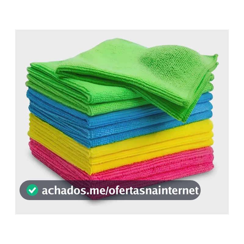 Kit 12 Panos Microfibra Flanela Anti Risco 30x30 Cor Sortido Sortida
