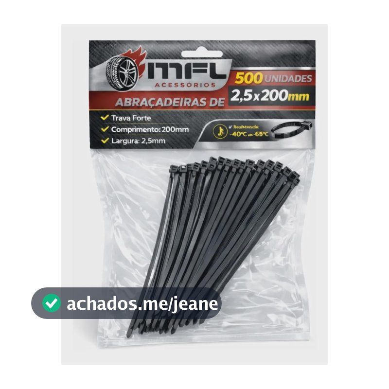 Kit 500 Abraçadeiras Nylon Enforca Gato 2,5 X 200mm MFL