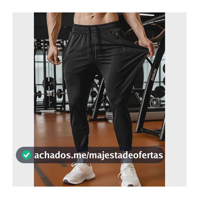 Calça Masculina Tactel Jogger Esportiva Academia Slim Treino Preto Tactel G 40/44