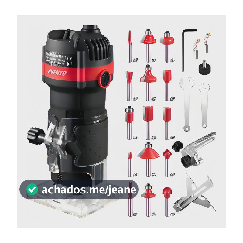 AVENTO Tupia Manual Elétrica Laminadora 6mm 30000rpm,kit Tupia Manual Laminadora 6 Velocidades Com Jogo De Fresas 15peça