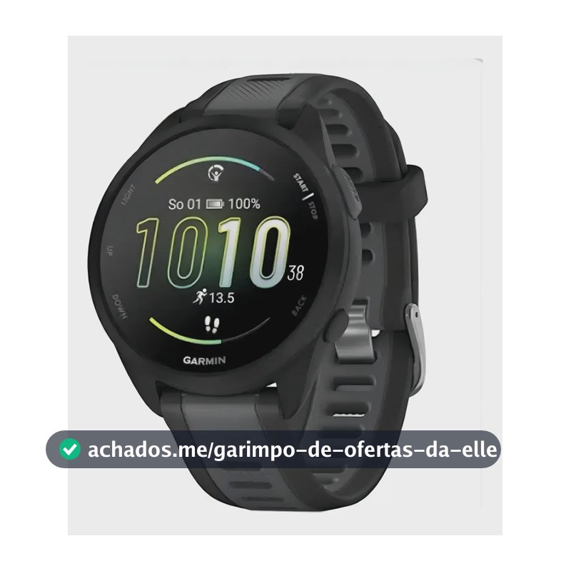 Relógio Garmin Forerunner 165 Caixa Preto Pulseira Preto Bisel Preto Desenho Da Pulseira Mesh