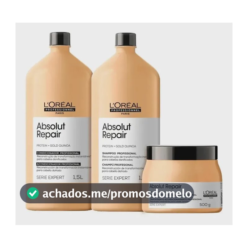 Kit Profissional L´Oréal Absolut Repair - Shampoo 1.5 L Cond 1.5 L e Másc 500 g