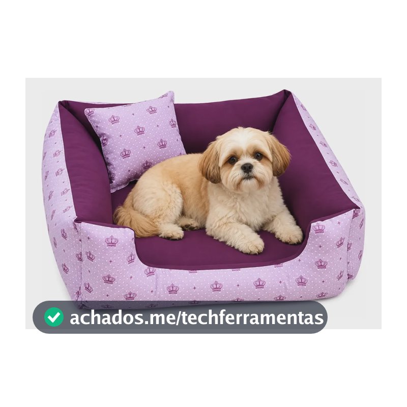Cama Pet Pequeno Caminha Para Caes E Gato Cachorro Filhote Cor Vinho Coroa