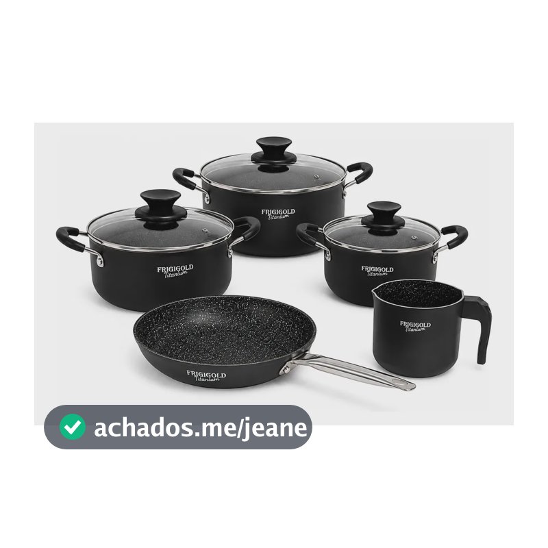 Conjunto De Panelas Frigigold Antiaderente 9 Peças Cozinha Preto
