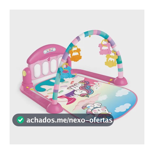 Tapete De Atividades Para Bebê Piano Unicórnio Rosa Maxibaby