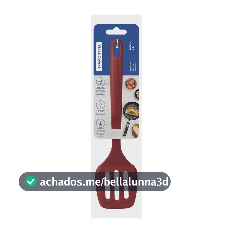 Espátula Vazada Tramontina Softta Em Silicone Vermelho