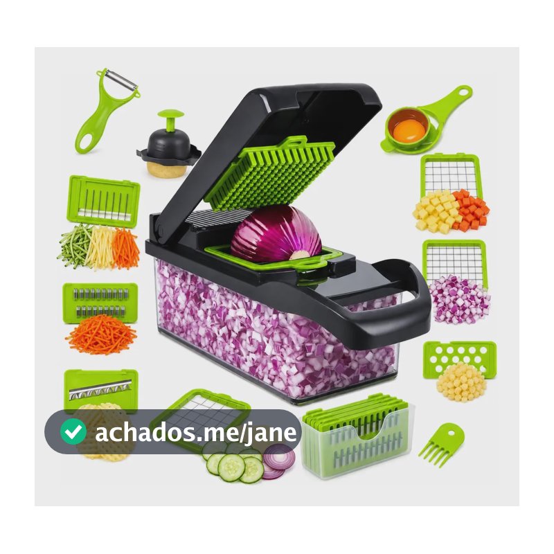 Cortador Fatiador Ralador De Legumes 16 Em 1 Multifuncional Cortador Fatiador Ralador 16 Peças