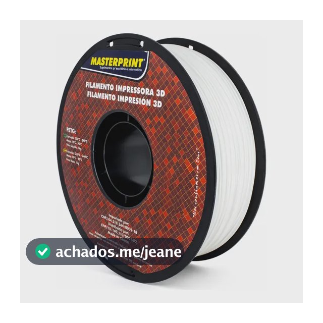 Filamento Impressão 3d 1,75mm 1kg Masterprint Petg Cor Branco Branco