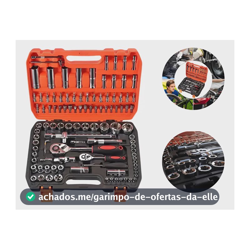 Kit 108 Peças Soquete 1/2aço Crv Profissional Pronta Entrega Laranja