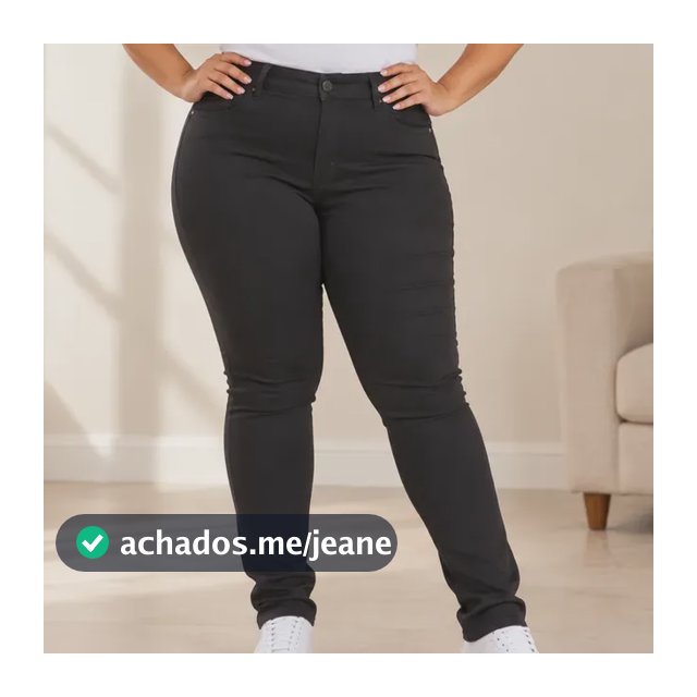 Calça Jeans Plus Size Feminina Cintura Alta Lycra Skinny