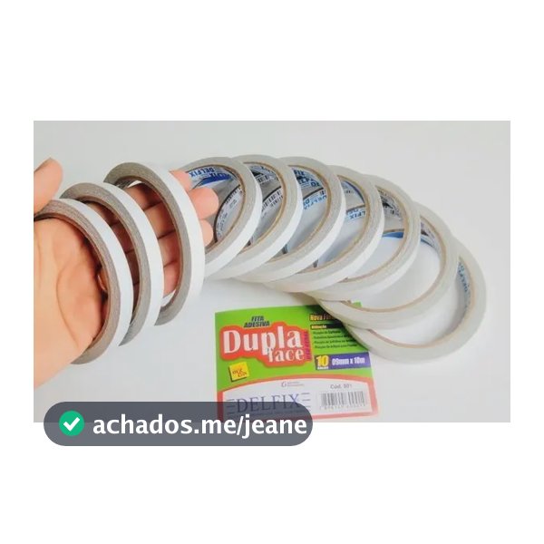 Delfix Fita Dupla Face Transparente 9mm x 10m 10 Rolos Adesiva Branco