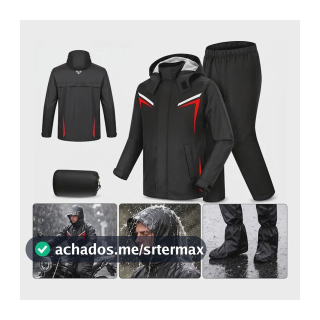 Capa De Chuva Moto Com Capuz Impermeável Motoqueiro Motoboy