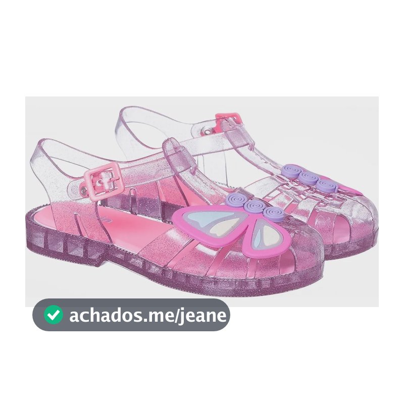 Sandália Aranha Infantil Menina Enfeite Borboleta - Camin Glitter Rosa+aplique Borboleta 29/30