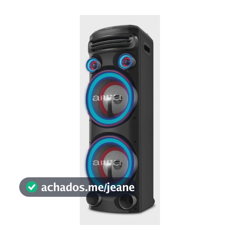 Torre de Som AIWA T2W-02 2300W 2Woofers10" Bluetooth RGB USB FM DJ