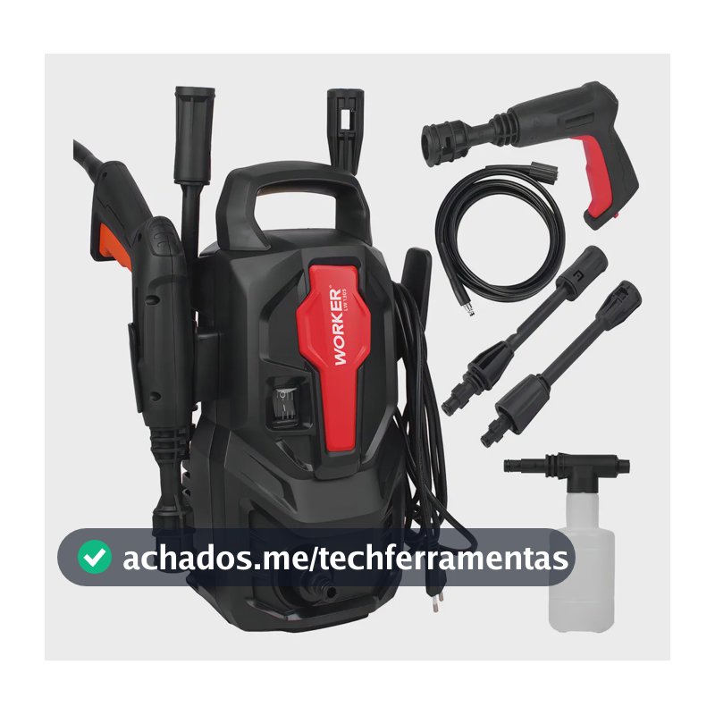 Lavadora De Alta Pressão Potente 1305lbs Kit Shampoo Worker