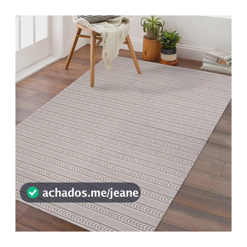 Tapete Para Sala Quarto Boho Toque Algodão 132x200 Verona 2 M 1.32 M Bege
