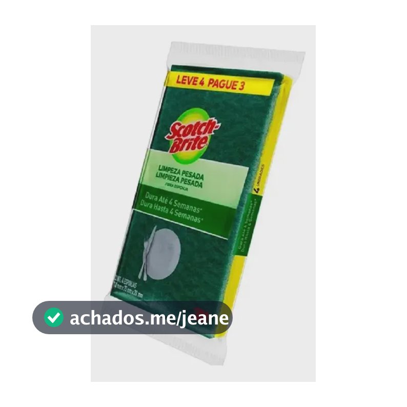 Esponja Multiuso Scotch-Brite 3M Limpeza Pesada Sintética Amarela 4 Unidades