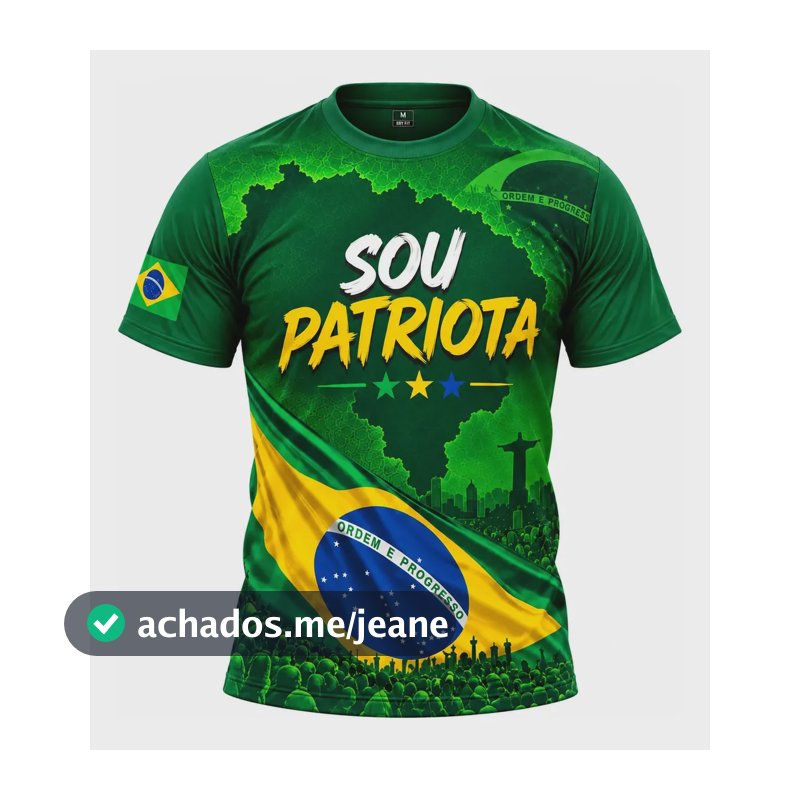 Camisa Torcedor Brasil Masculina Sou Patriota Anti Petista Verde Lisa G
