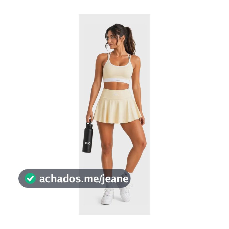 Conjunto Alo Academia Top + Shorts Saia Alo - Diversas Cores Amarelo Lisa Gg