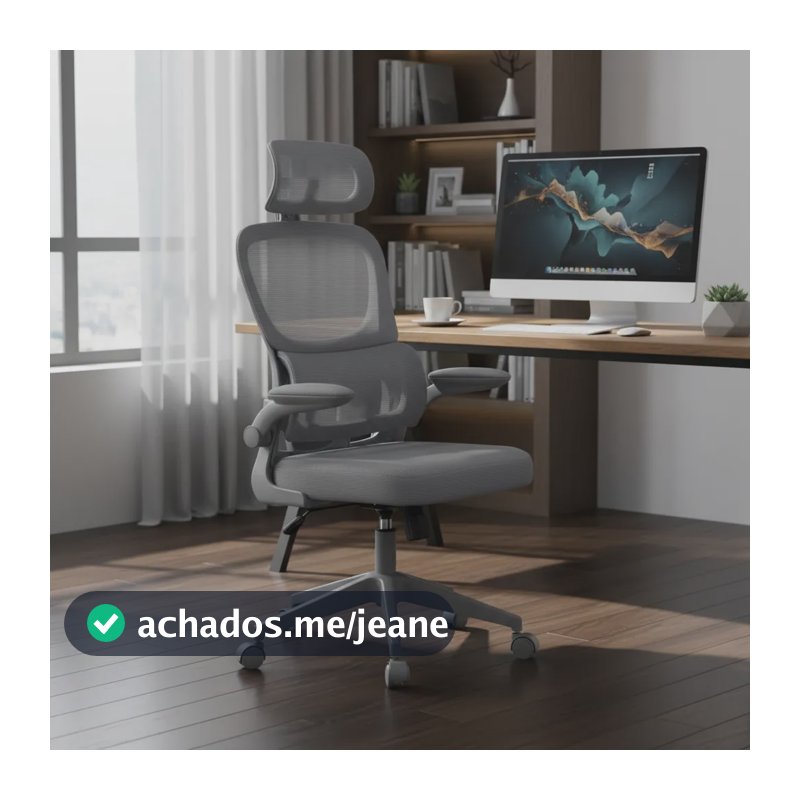 Cadeira Ergonomica Escritorio Giratória Executiva Tela Mesh Cinza