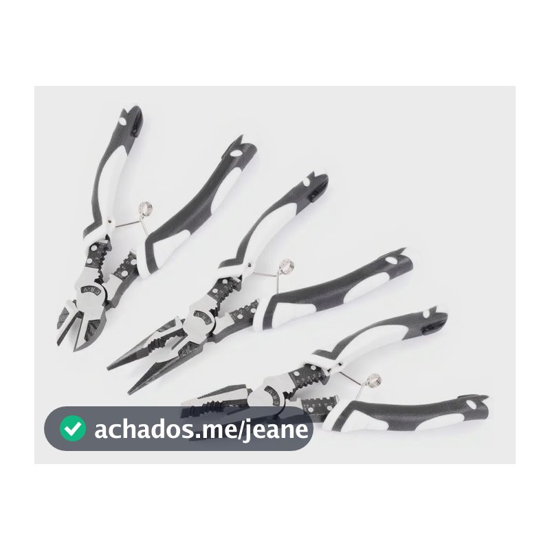 Kit 3 Alicates Profissional Eletricista Universal Bico Corte