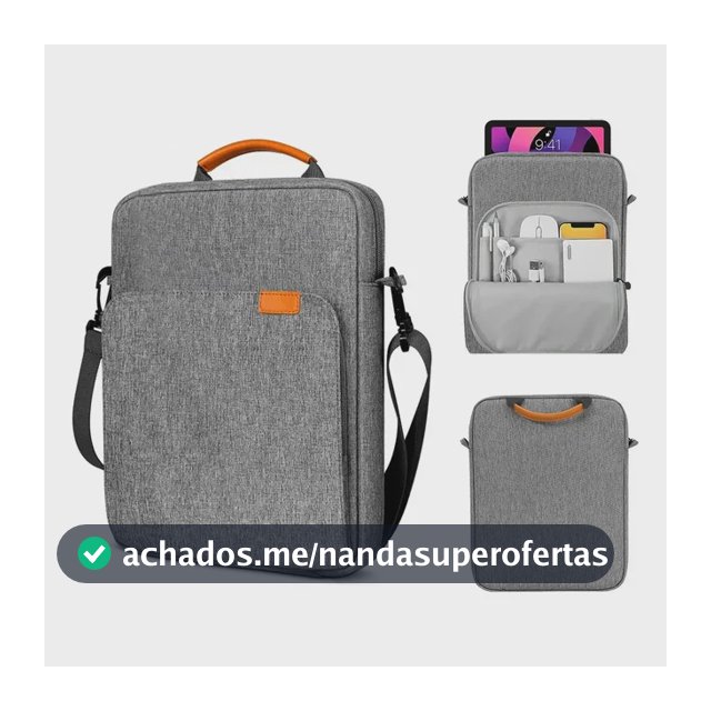 13.3 In Capa Case Bolsa Pasta Para Tablet iPad Air Pro Alça Cinza