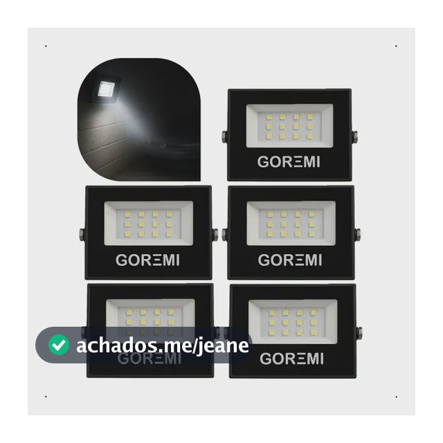 Kit 5 Holofote Refletor Led Eco Pro 50w C/ 3 Opções De Luz