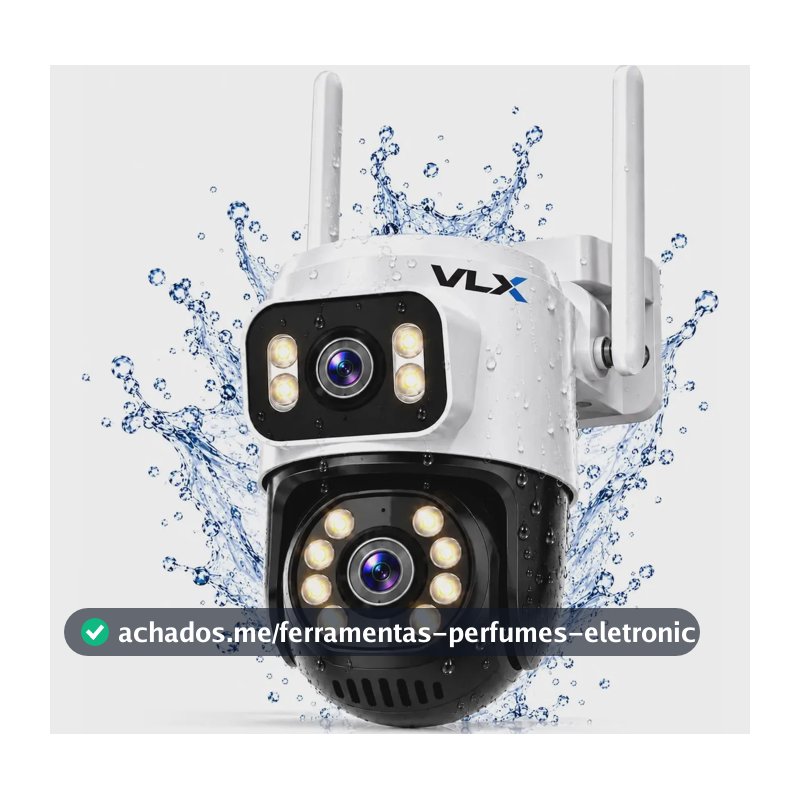Câmera de Segurança iCSee A28B VLX IP Dupla Lente 3MP+3MP Wi-Fi PTZ com Visão Noturna Colorida e Áudio Bidirecional