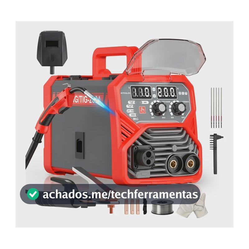 Máquina Solda Sem Gás/gás 5 Em 1 C/tampa Para Led Aitoolzo Vermelho 127/220v