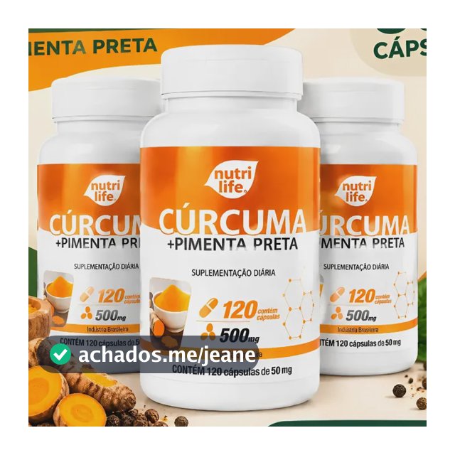 Kit 3 Cúrcuma Com Pimenta Negra Nutri Life 120 Cps 500mg