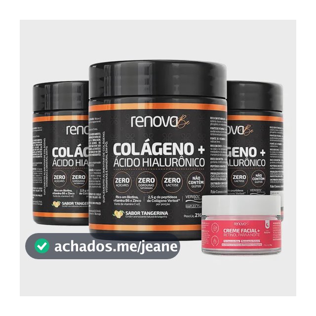Kit Colágeno Renova Be Verisol para Pele com Ácido Hialurônico e Biotina Sabor Tangerina