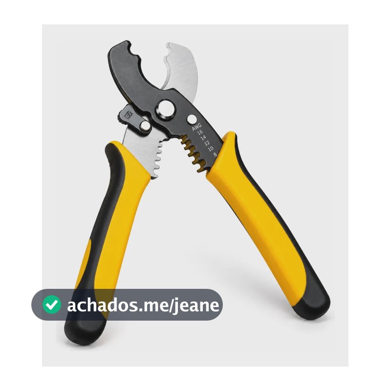 Alicate Corta e Desencapa Fios e Cabos 1,0mm2 a 16,0mm2 7" em Aço Forjado com Trava