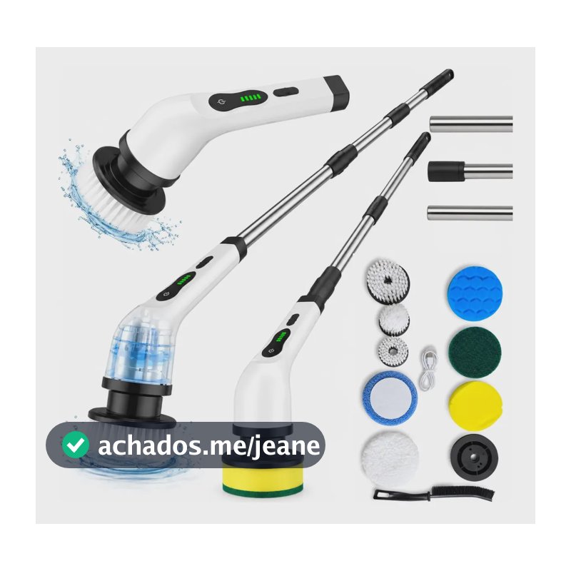 Escova De Limpeza Mop Elétrica 9 Em 1 Multifuncional 45w Branco