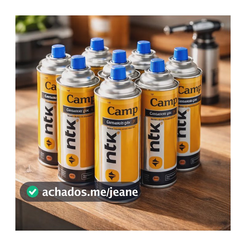 Kit 8 Latas Refil Carga Para Maçarico Culinário E Fogareiro Amarelo