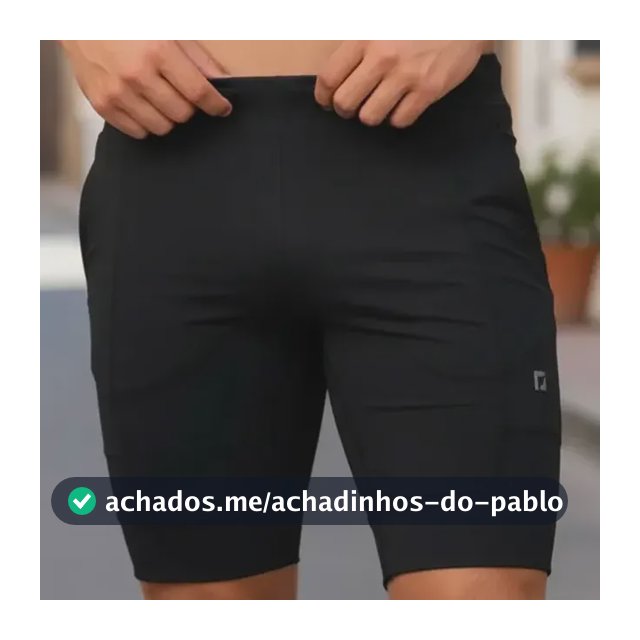 Bermuda De Compressão Para Corrida Masculina Com Bolso