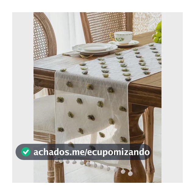 Trilho De Mesa Tule Com Pompons 120x35 Cm Verde Pompom