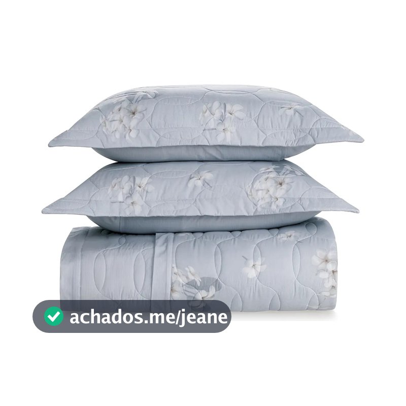 Colcha Cobre Leito Casal Grosso 100% Algodão 3 peças Jasmin Karsten