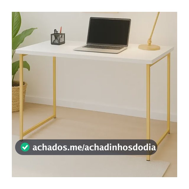 Escrivaninha Industrial 90cm Mesa Estudo Aparador  Aço Mdf