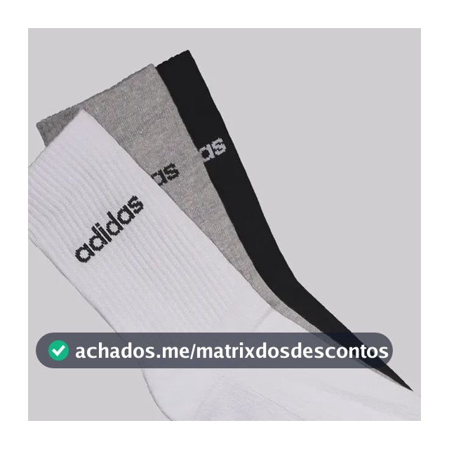 Kit Meia adidas Crew 3 Pares