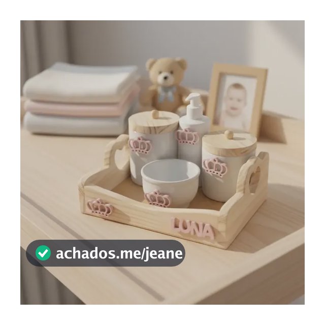 Kit Higiene Bebê Porcelana Com Apliques  Nome Personalizado
