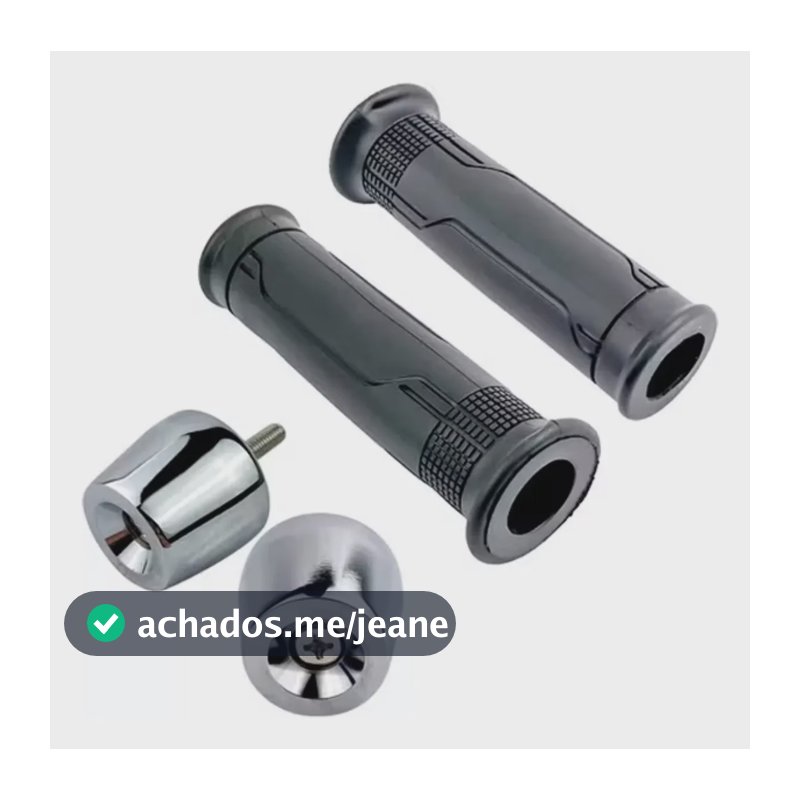 Kit Manopla Punho Vazada + Par Peso Pesinho De Guidão Pcx Polido Universal Com Parafusos Prateado