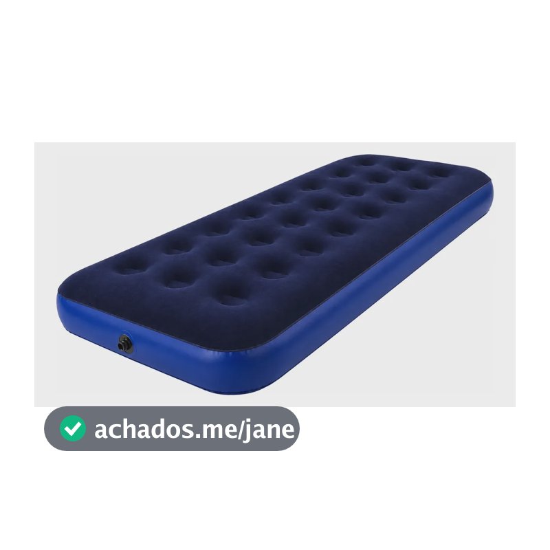 Colchão Inflável Solteiro Camping Casa Umbrella + Kit Reparo Azul