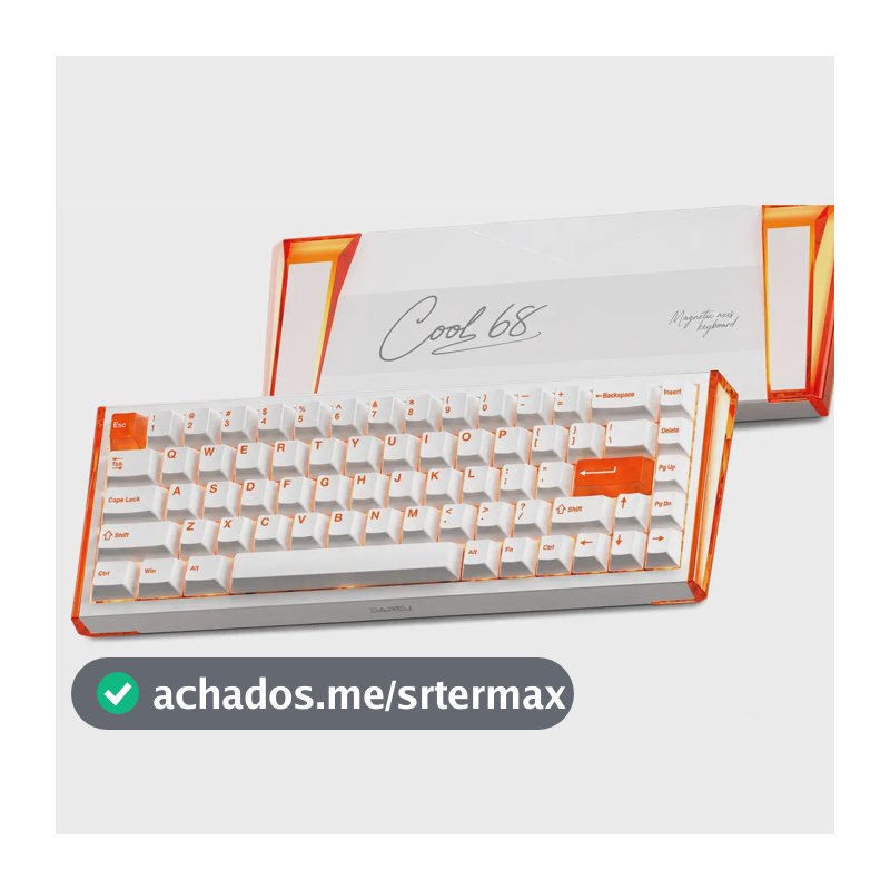 Teclado Gamer Magnético 8000hz Rapid Trigger 0,01mm Hot Swap Switch Shadow Blade Cool68 Led Rgb Dareu Blazing Orange