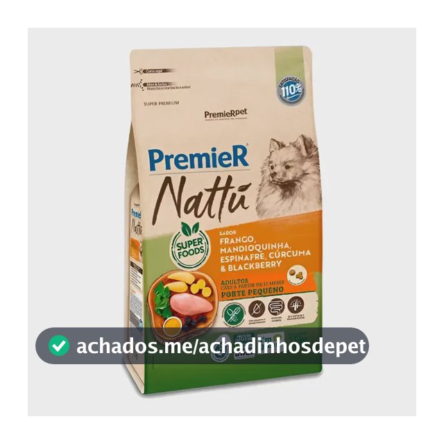 Nattu Mandioquinha - Racao Caes Porte Pequeno Adultos 2,5 Kg