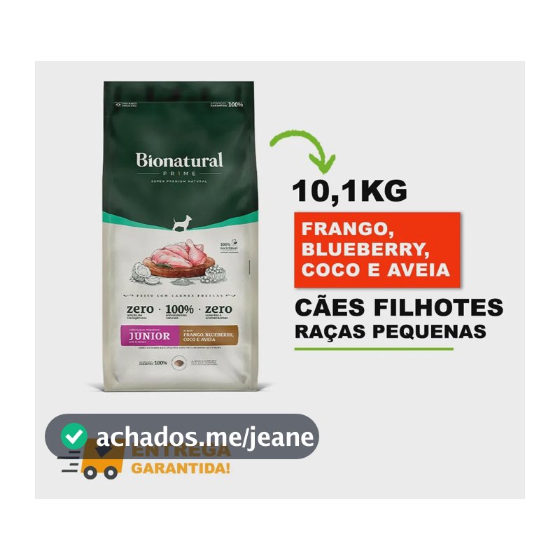 Ração Bionatural Junior Filhotes Raças Pequenas Frango 10kg