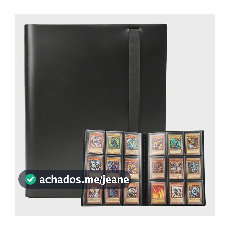 Álbum Fichário para Cartas TCG Preto de Polipropileno (360 Cartas)